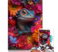 Flowers And Baby Dragons 1000 Piece Jigsaw Puzzles for Teenagers,Stress Reliever Staycation Kill Time with Matching Poster And Trivia Sheet 38x26cm