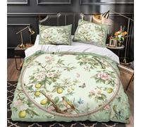 Flowers And Birds 3D Duvet Cover 3 Piece Set, Traditional Chinese Art Printed Bedding Set, Microfibre Quilt Cover, with Pillowcase Super King(260x220cm)
