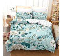 Flowers And Birds Three-dimensional Printing Bedding Bedroom Set Flowers And Birds Duvet Cover Ultra-fine Fiber Zipper Closure with Pillowcases Gentle And Washable King(220x240cm)