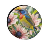 Flowers and Birds Universal Tire Cover Replacement Oxford Fabric Waterproof Wheel Protector for SUV Truck RV Dust Snow Sun Protection 24