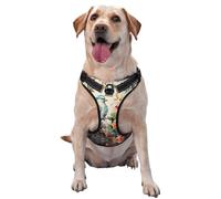 Flowers and Birds X-Large Printed pet Traction Vest - Ideal for Dog Walking, Hiking, Daily Travel