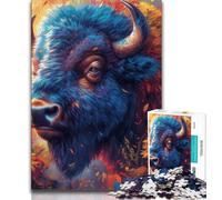Flowers And Bison Jigsaw Puzzles for Teenagers 1000 Piece Puzzle,Decompressing Intellectual Educational Toy Secret Santa Gifts (38x26cm)
