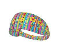 Flowers And Butterflies Printing Full-Print Elastic Exercise Headband, Adjustable Fit Great For Yoga,Hikingâ€‹ Exercise Headband
