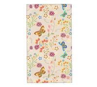 Flowers and Butterfly Brown Background Hand Towel Decorative Fingertip Towels Multipurpose for Bathroom Kitchen Gym and Spa, 27.5" X 15.7"