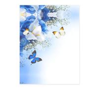 Flowers and Butterfly Crystal Sticker, 3D Stereoscopic Effect, Pattern Does Not Fall Off When Exposed to Water
