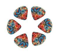 Flowers and Butterfly Print Guitar and Ukulele Picks For Music Lovers 12 PCS Mixed Gauges(0.46/0.71/0.96mm)