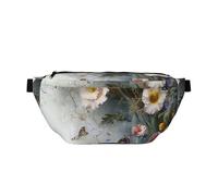 Flowers and Butterfly Printed Fanny Pack Waist Bag for Men Women, Adjustable Bumbags Hip Bum Bag Travel Crossbody Bags Sports Running Hiking Belt Bag