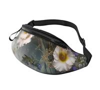 Flowers and Butterfly Printed Waist Bag with Headphone Jack, Personalized Bumbags Fanny Packs Unisex Running Hiking Crossbody Bags for Men Women