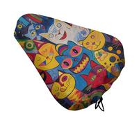 Flowers And Cat Bike Seat Cover Soft Padded, Extra Wide Bike Seat Cushion for Women Men Comfort, Replacement Waterproof Bicycle Seats Cushion with Drawstring, Fit for Road/Mountain/Exercise/Spin