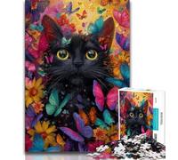 Flowers And Cats JigsawPuzzle 1000 Pieces for Adults,Toys Educational Games Stress Relieving Suitable for Desktop Decoration (38x26cm)