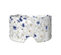 Flowers and Cornflowers Daisies Print Sleep Eye and Ear Muffs Mask - Adjustable Yoga Travel Headband, Keep Warm Shading Comfortable Aid