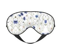 Flowers and Cornflowers Daisies Print Soft Eye Mask – Comfortable Sleep, Blocks Light, Full Eye Coverage, Ideal for Travel, Meditation