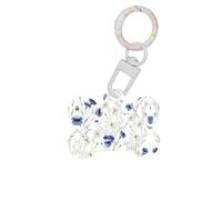 Flowers and Cornflowers Daisies Printing Bone Shaped Dog Tag Pet Id Tags,Acrylic Dog Tags Cat Tags with Ring for Dog Cat,Pendant Crafts