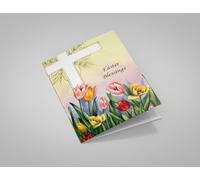 Flowers and Cross Easter Greeting Card 125mm x 178mm Including Envelope GC063