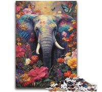 Flowers And Elephants Jigsaw Puzzles for Teenagers 2000 Piece,Educational Game Challenge Toy Wall Decoration Unique Birthday And Xmas Gifts (70X100cm)