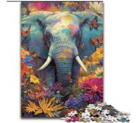 Flowers And Elephants Jigsaws Puzzles 1000 Pieces for Teenagers Gifts, Decompressing Intellectual Educational Toy Educational Game for Birthday, Chrismas (26x38cm)