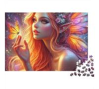 Flowers And Eyes 1000 Pieces Fairy & Butterfly Recycled Cardboard Puzzle for Rainy Day Indoor Activity Family Game Night Senior Citizens Senior Centre Activity Gift 52x38cm/1000pcs