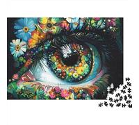 Flowers And Eyes 1000pc Flower Eye Thick Cardboard Jigsaw Puzzle for Stress Relief Seekers Christmas Gathering Home Decor Home Leisure Time Social Icebreaker 70x50cm/1000pcs