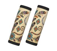 Flowers and Feathers Print Cute 2-Pack Luggage Handle Wrap, Luggage Straps for Suitcases Bags and More