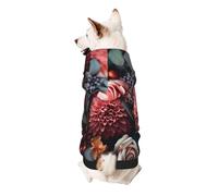 Flowers and Fruits Dog Hoodie – Soft & Breathable Polyester Pet Clothes for Small, Medium, and Large Dogs