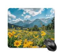 Flowers and Green Plants Mouse Pad Square Mice Mat Waterproof Computer Mousepad with Non-Slip Rubber Base Wireless Mice Pad for Laptop Office Home Personalized Gaming Mousepad 25 * 30cm