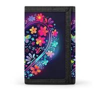 Flowers And Green Plants Trifold Wallet Front Pocket Coin Purse - Slim Credit Card Holder for Men & Women, With Flower Pattern, One Size, Classic