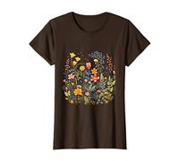 Flowers and Herbs Herbal Healing Power Flower T-Shirt, Women, Brown, Small