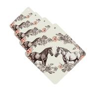 Flowers And Horses Hand Drawn Car Air Fresheners 4 Pcs Funny Hanging Car Air Fresheners Cute Long Lasting Scented Mirror Hanging Decoration Ornaments Gift For Men Women Square