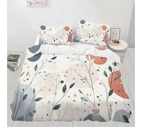 Flowers and Leaves Duvet Cover Set 3 PCS Polka Dots Quilt Cover Bedding Set Medieval Art Bed Covers with Pillowcases with Zipper Closure Ultra Soft Microfiber with 2 Pillow Shams,King Size