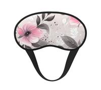 Flowers and Leaves on Gray Sleep Mask for Side Sleeper, Blackout Sleeping Eye Mask, Soft Breathable Eye Cover for Women Men Travel Eyeshade, Relaxing Zero Pressure Night Blindfold