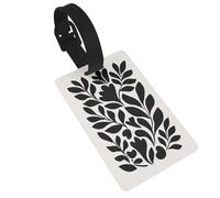 Flowers and Leaves Simple Composition Luggage Tags Name Id Label Suitcase Tags, Ideal for Travel Cruise Backpacks Bag