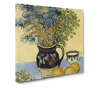 Flowers And Lemons by Vincent van gogh Canvas Print | Gallery Wrapped 30mm Frame Wall Art | 14x14 inches | Ready to Hang | Impressionist Floral Picture | Living Room Bedroom Lounge Office