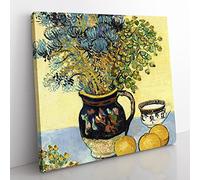 Flowers And Lemons by Vincent van gogh Classic Painting Canvas Wall Art Print Ready to Hang, Framed Picture for Living Room Bedroom Home Office Décor, 50x50 cm (20x20 Inch)