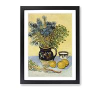 Flowers And Lemons By Vincent Van Gogh Classic Painting Framed Print | A2 Black Framed Wall Art | Ready to Hang | Classic Floral Picture | Living Room Bedroom Lounge Office