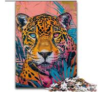 Flowers And Leopards 1000 Pieces Jigsaw Puzzle for Adults& Teens, Staycation Kill Time Birthday Present, Gifts, Wall Art for 14+ (26x38cm)