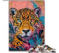 Flowers And Leopards Jigsaw Puzzles for Adults Teenagers Jigsaws Puzzle, Relax Games Is Ideal As A Gift for The Whole Family (50x75cm)