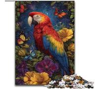 Flowers And Parrots Jigsaws Puzzles 1000 Pieces for Adults Gifts, Help The Brain Exercise Addictive Toys to Cultivate Patience Unique Challenge Game (26x38cm)