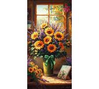 Flowers and Plants Diamond Painting Kits for Kids Adults, Full Drill DIY Diamond Art, Easy to Create Craft for Beginners, Craft Gift for Friends & Family, Home Wall Decoration (Sill 60x120cm) R-194