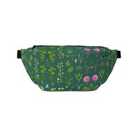 Flowers And Plants Large Crossbody Fanny Pack,Gifts For Enjoy Sports Festival Workout Traveling Running Casual, Black, One Size