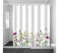Flowers and Plants Shower Curtain Rustic Style 3D Shower Curtains Set Waterproof Mould Resistant Polyester Fabric Bath Curtains 120x180 cm (47x71 Inch) with Hooks for Bathroom Decor a.1694