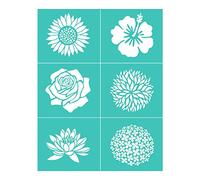 Flowers and Plants Silkscreen Stencil,Reusable Self-Adhesive Silk Screen Printing, for Decor/Printing on Wood/Fabric/Wall/Cup/Plate/Glass/Paper, Home Christmas Decorations Pattern (8.5x11inch)