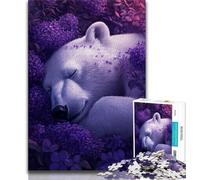 Flowers And Polar Bears 1000 Pieces Jigsaw Puzzles For Teens And Adults,Help The Brain Exercise Addictive Toys to Cultivate Patience Suitable for Couples 38x26cm
