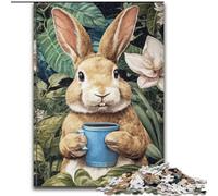 Flowers And Rabbits 1000 Piece Jigsaw Puzzles for Teenagers, Pattern Assembly Deal As Gifts for The Whole Family Suitable for And 14 (50x75cm)