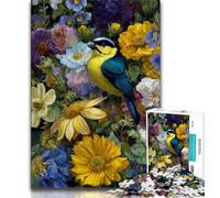 Flowers And Sparrows Puzzles 1000 Pieces for Adults,Challenging Game And Family Play for Is Ideal As A Gift for The Whole Family 50x75cm