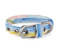 Flowers and Stars Pet Collar, Oxford Cloth Pet Collar 7.9-10.4 Inch, Soft Breathable Adjustable Dog Collar with Safe Buckle, Durable Wear-Resistant Collar for Puppy Dogs and Cats