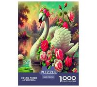 Flowers And Swans 1000 Piece Animal Jigsaw Puzzles for Adults And Kids Family Puzzle Educational Games 1000 Pieces Stress Reliever Birthday Gifts 70x50cm/1000pcs