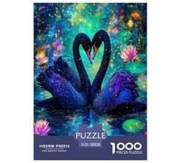 Flowers And Swans 1000 Piece Animal Jigsaws Puzzles for Adults And Kids Family Puzzle Educational Games 1000 Pieces Fun, Challenging & Brainteasing Adults Jigsaw Puzzle Birthday Gifts 38x26cm/1000pcs