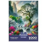 Flowers And Swans 1000 Piece Animal Jigsaws Puzzles for Adults And Kids Family Puzzle Educational Games 1000 Pieces Fun, Challenging & Brainteasing Adults Jigsaw Puzzle Birthday Gifts 38x26cm/1000pcs