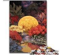 Flowers And The Moon 1000 Piece Jigsaw Puzzles for Teenagers Gifts, for Age 14+ Game Wall Decoration Unique Gifts for Birthday And Christmas (50x75cm)