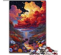 Flowers And The Moon Jigsaws Puzzles 1000 Pieces for Adults Gifts, Educational Games DIY Toys with Matching Poster And Trivia Sheet for Age 14+ (26x38cm)